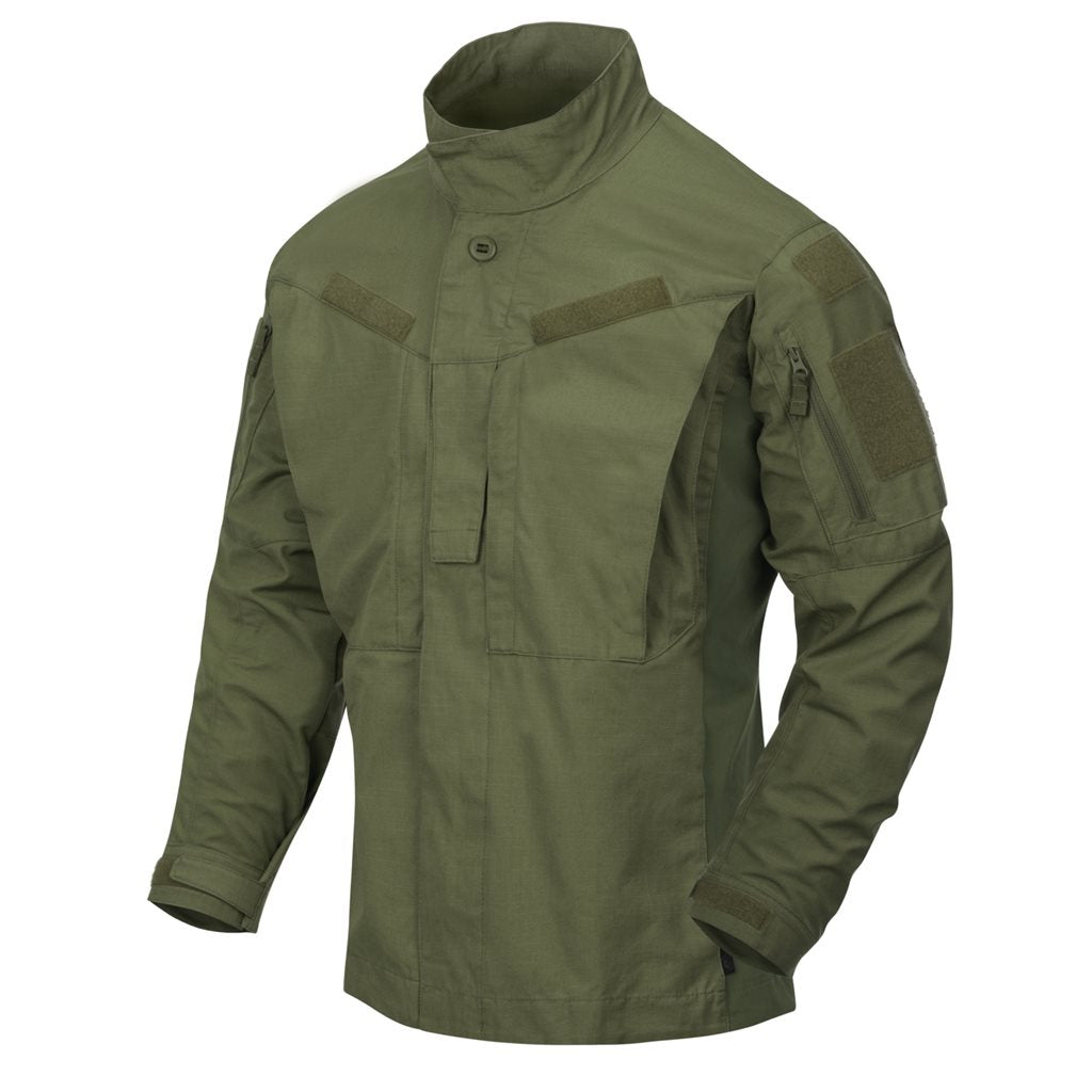 Chaqueta MBDU NYCO rip-stop verde Helikon-Tex, corte BDU, resistente y comoda