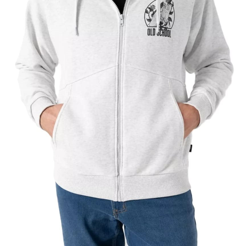 Sudadera OLD SCHOOL negra con cremallera central y capucha