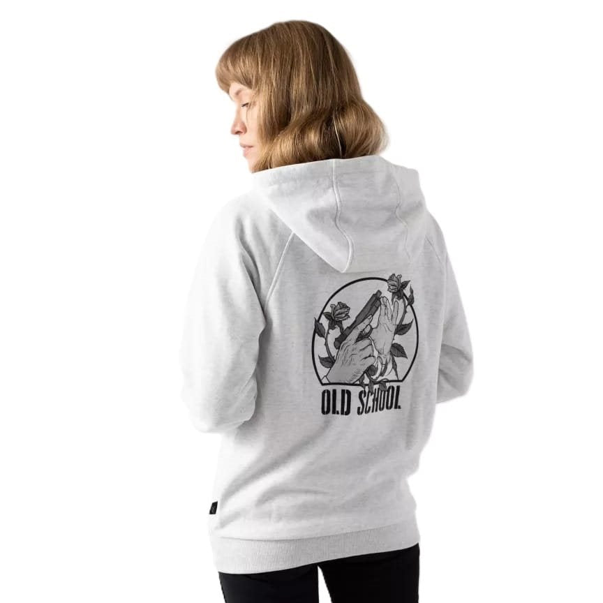 Sudadera OLD SCHOOL negra con cremallera central y capucha