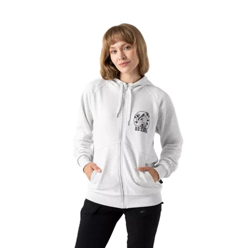 Sudadera OLD SCHOOL negra con cremallera central y capucha
