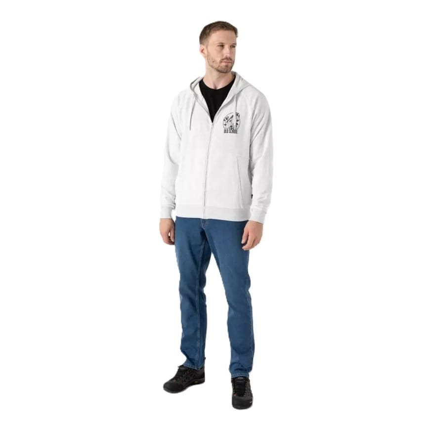 Sudadera OLD SCHOOL negra con cremallera central y capucha