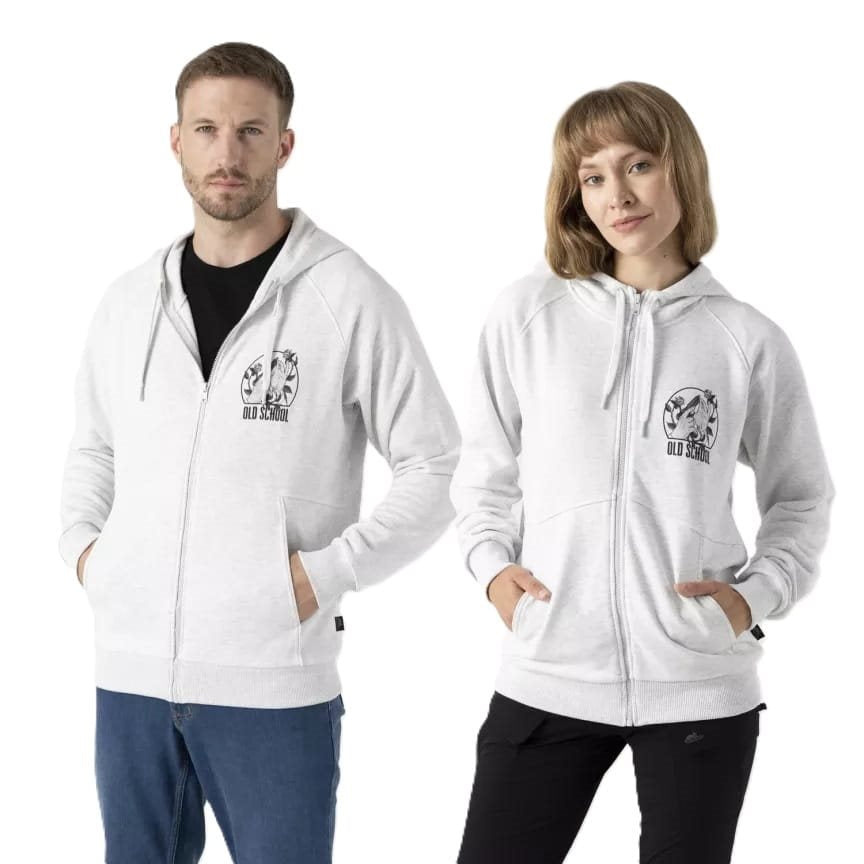 Sudadera OLD SCHOOL negra con cremallera central y capucha
