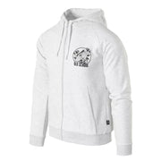 Sudadera ligera Old School con cremallera central y capucha en gris claro