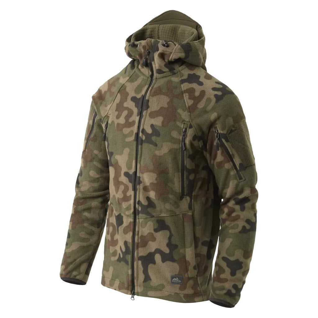 Chaqueta PATRIOT MK2 Hybrid Fleece Woodland polaco de HELIKON-TEX, vista frontal