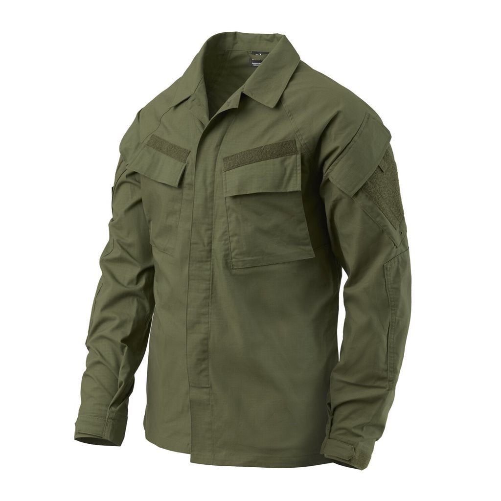 Blusa RAID rip-stop verde, corte BDU, tejido mixto