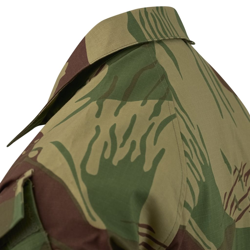 Chaqueta RAID rip-stop negra, corte BDU, tejido mixto rip-stop, ligera y resistente