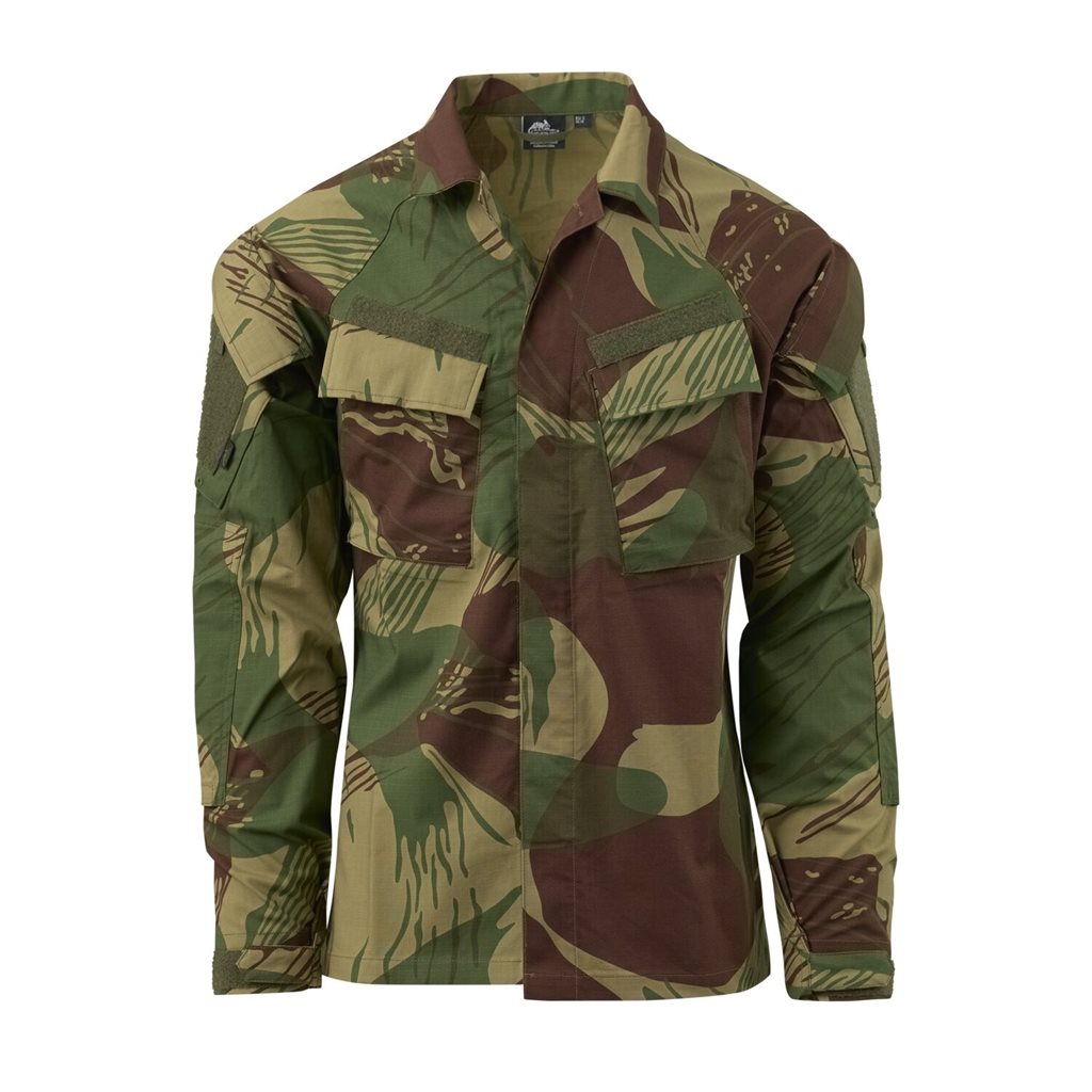 Chaqueta RAID rip-stop negra, corte BDU, tejido mixto rip-stop, ligera y resistente