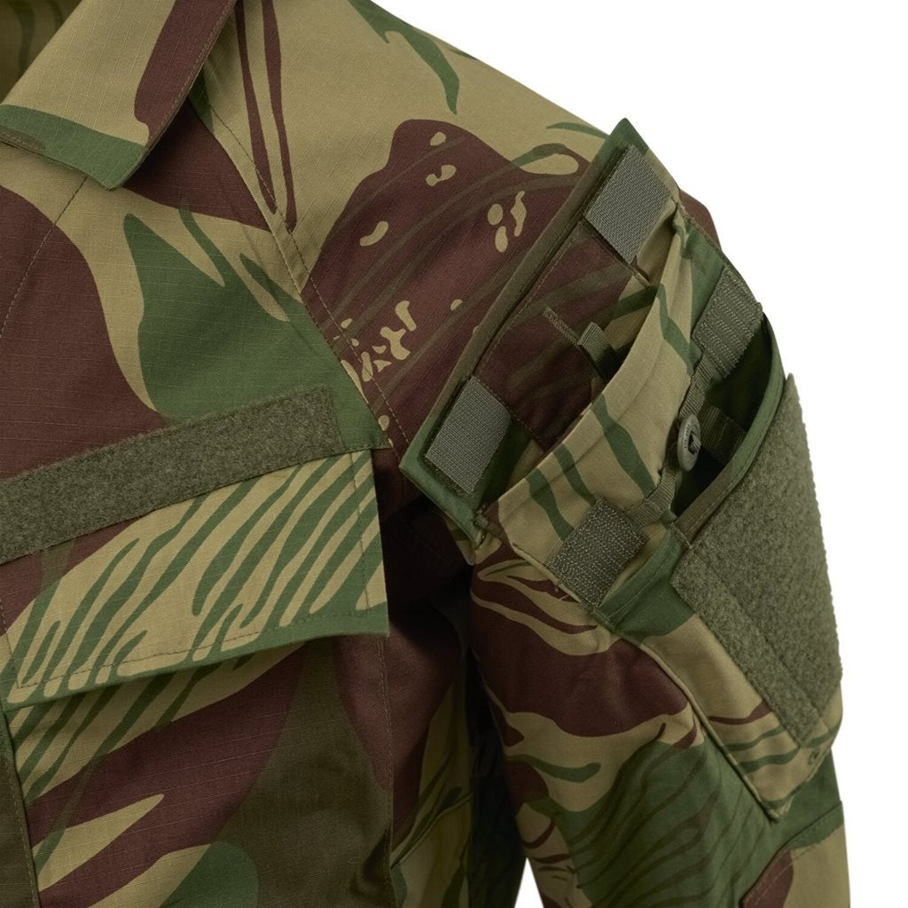 Chaqueta RAID rip-stop negra, corte BDU, tejido mixto rip-stop, ligera y resistente