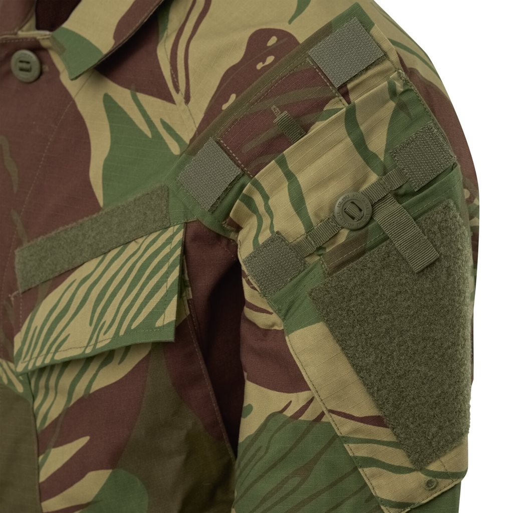 Chaqueta RAID rip-stop negra, corte BDU, tejido mixto rip-stop, ligera y resistente