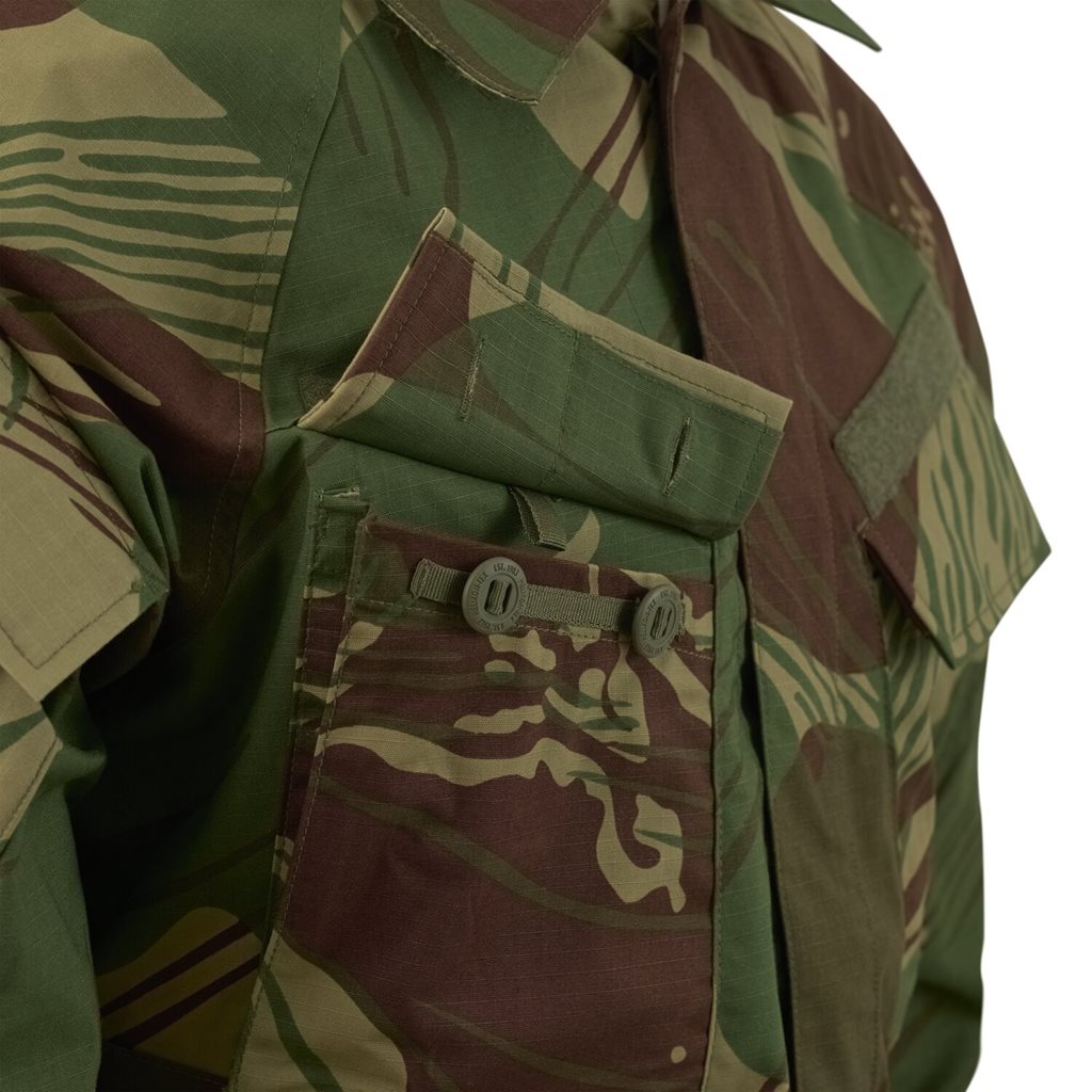 Chaqueta RAID rip-stop negra, corte BDU, tejido mixto rip-stop, ligera y resistente