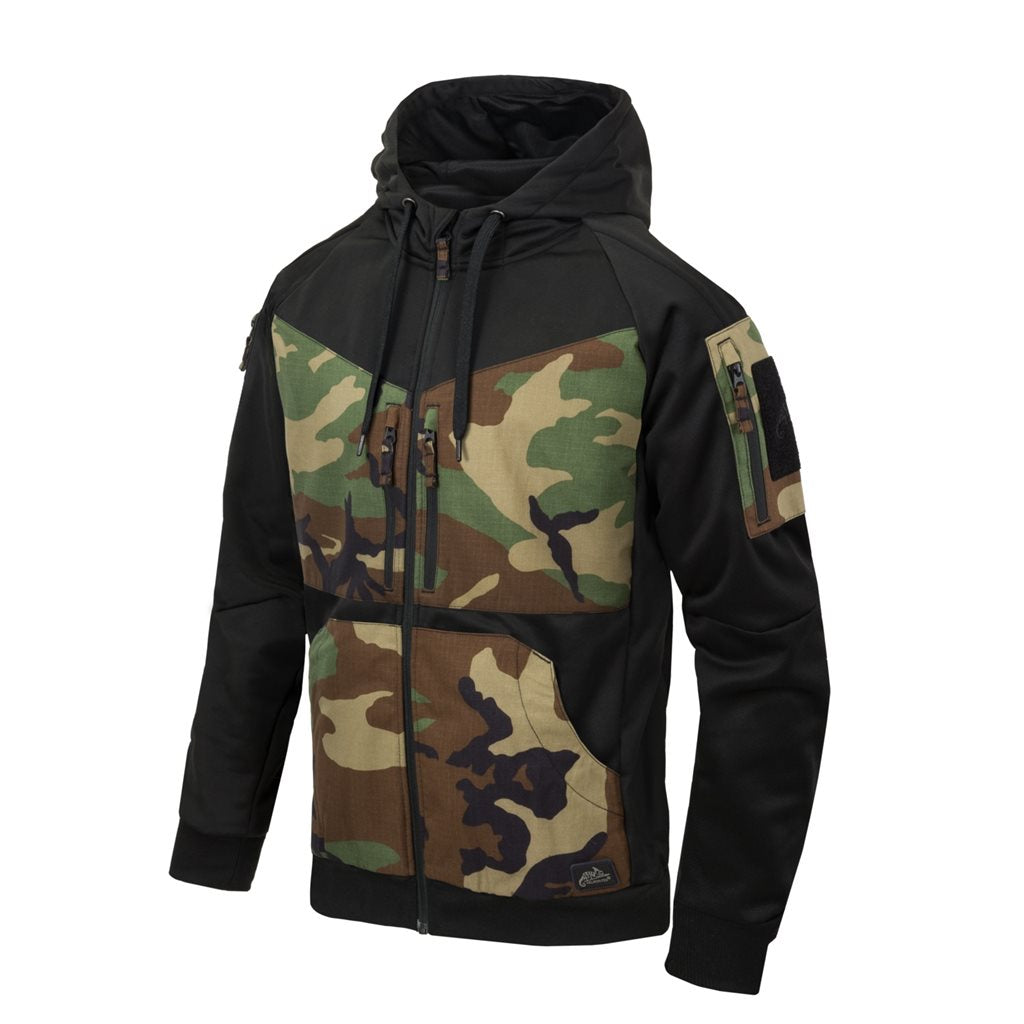 Sudadera ROGUE negra/MULTICAM® ligera con capucha, paneles VELCRO y múltiples bolsillos - HELIKON URBAN
