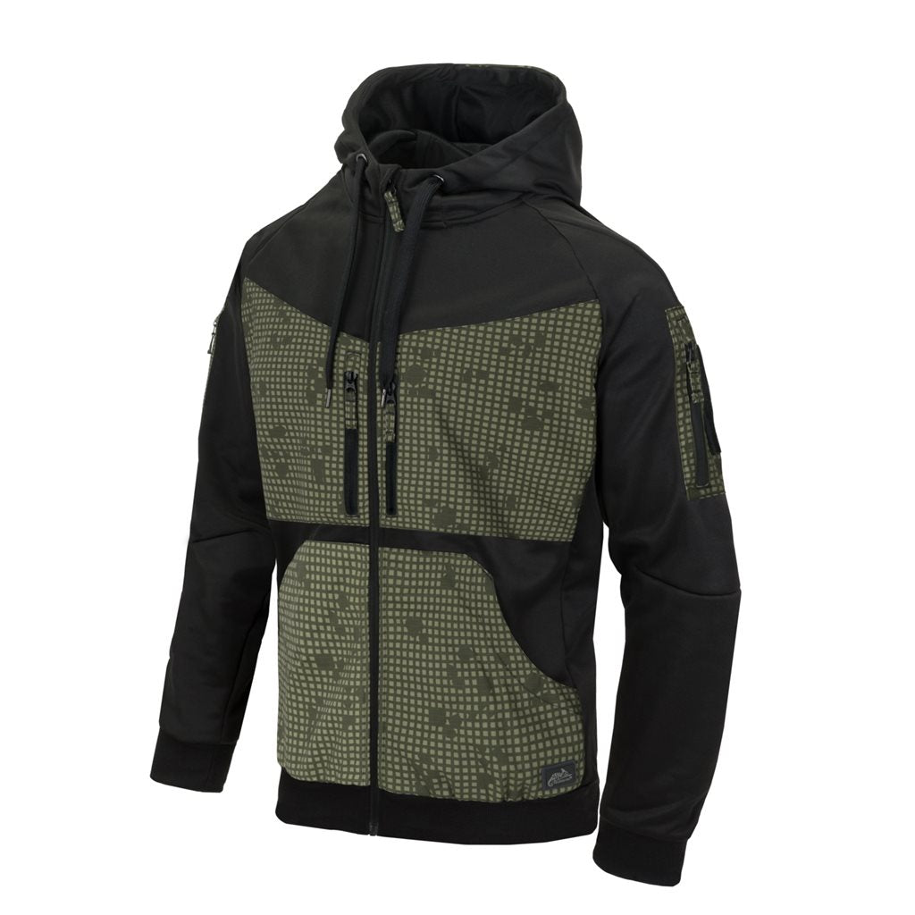 Sudadera HELIKON URBAN ROGUE negra con capucha y múltiples bolsillos