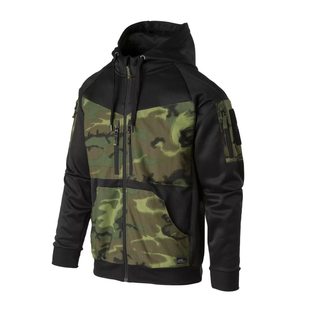 Sudadera ROGUE negra/MULTICAM® ligera con capucha, paneles VELCRO y múltiples bolsillos - HELIKON URBAN