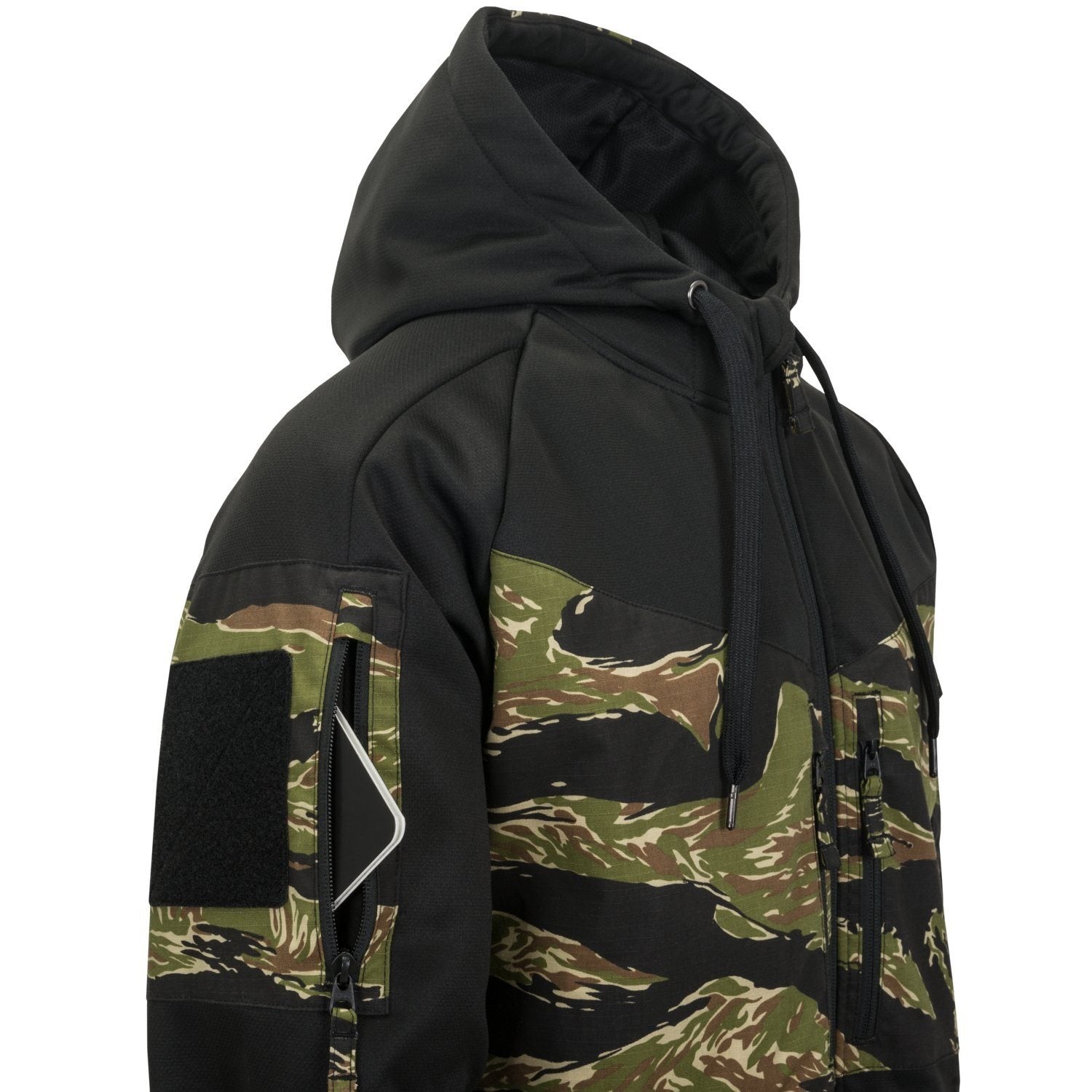 Sudadera ROGUE negra/MULTICAM® ligera con capucha, paneles VELCRO y múltiples bolsillos - HELIKON URBAN