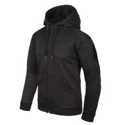 Sudadera Urban Tactical Hoodie negra Helikon-Tex con capucha, 4 bolsillos y 3 paneles de velcro
