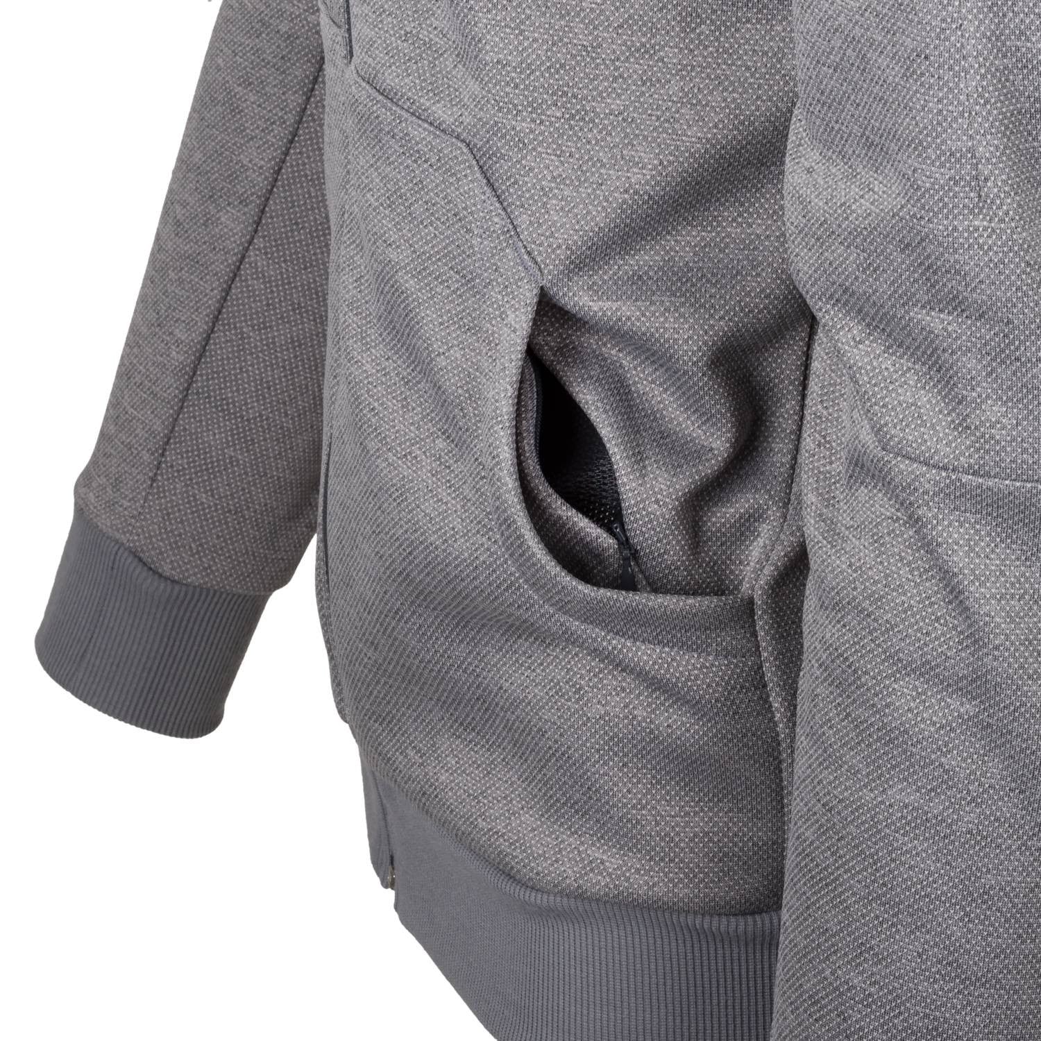 Sudadera URBAN TACTICAL HOODIE gris de Helikon-Tex, capucha, 4 bolsillos y paneles velcro