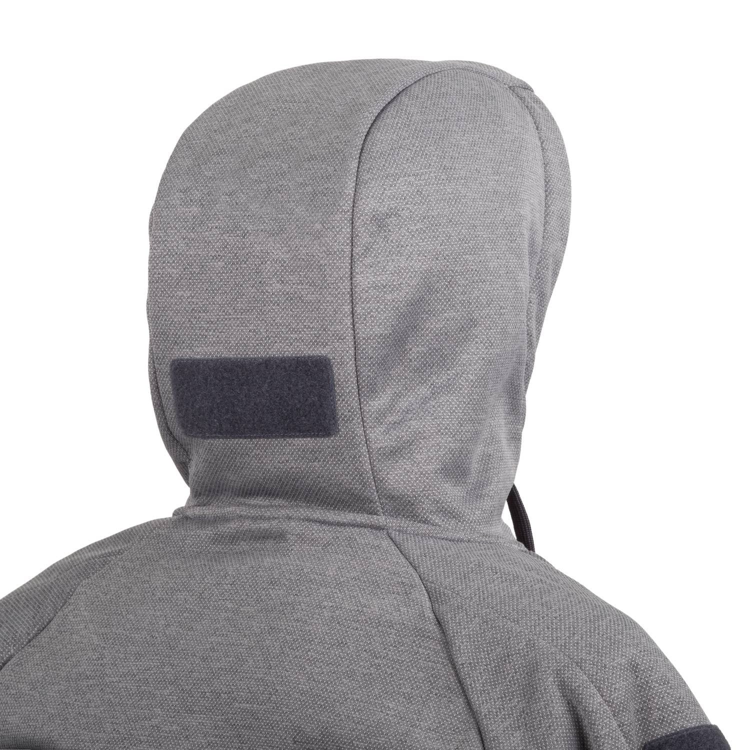Sudadera URBAN TACTICAL HOODIE gris de Helikon-Tex, capucha, 4 bolsillos y paneles velcro