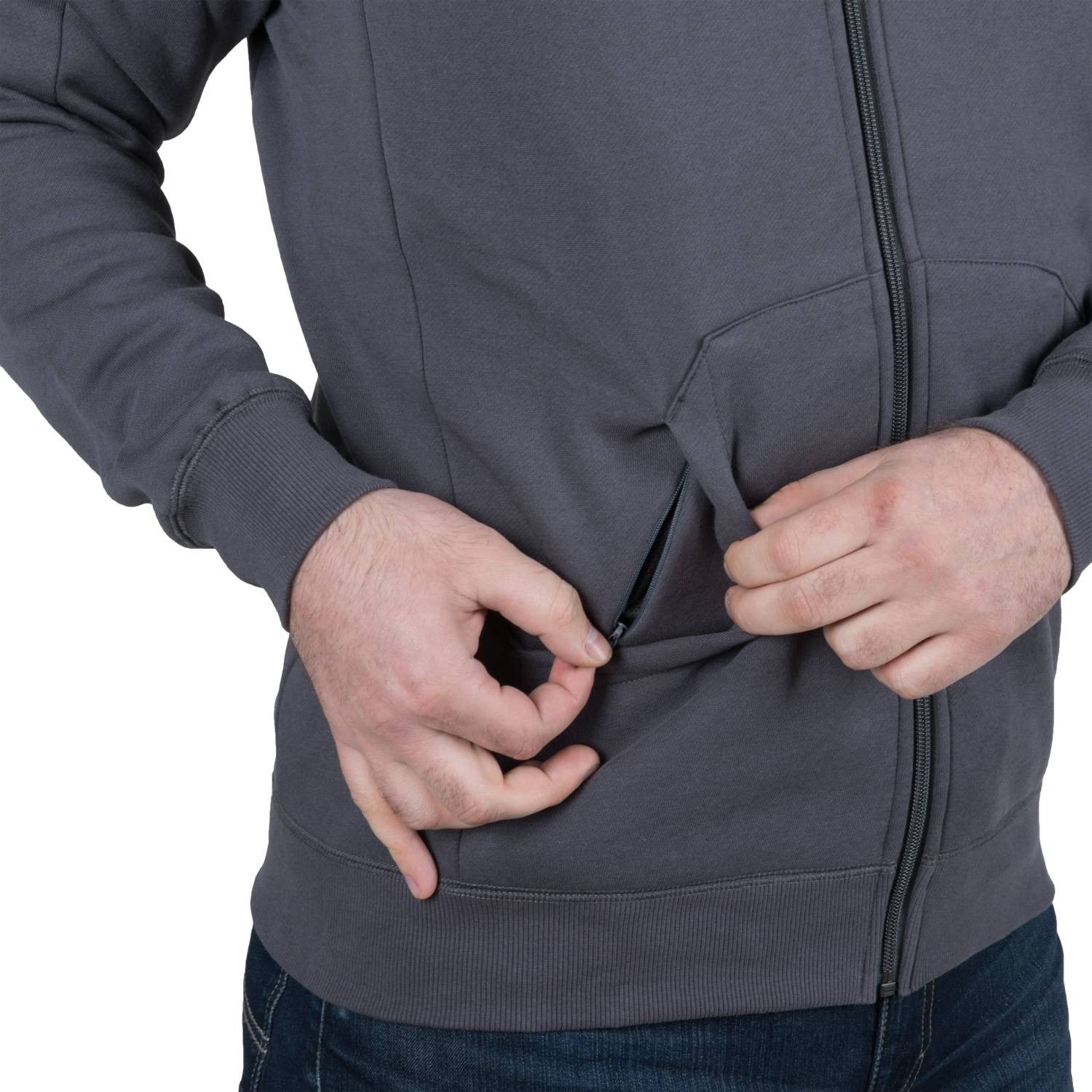 Sudadera URBAN TACTICAL LITE negra, perfil bajo, 6 bolsillos