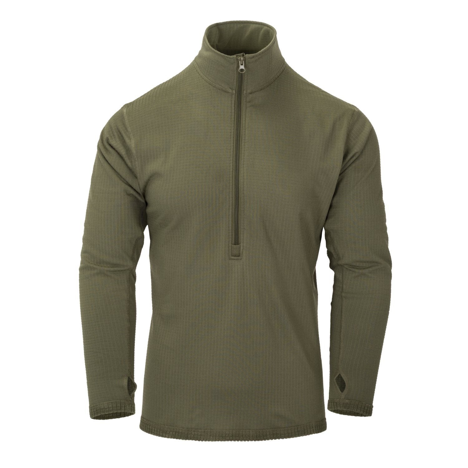 Camiseta térmica US LVL 2 negra Helikon-Tex con cremallera corta y aberturas para pulgares
