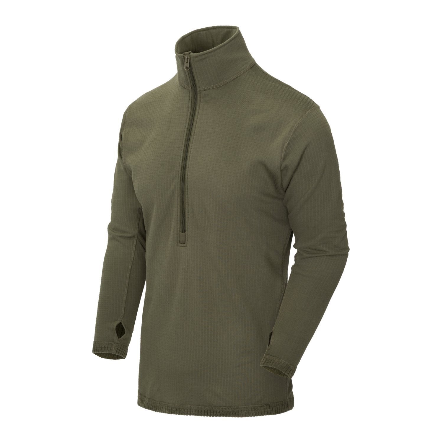 Camiseta térmica US LVL 2 negra Helikon-Tex con cremallera corta y aberturas para pulgares