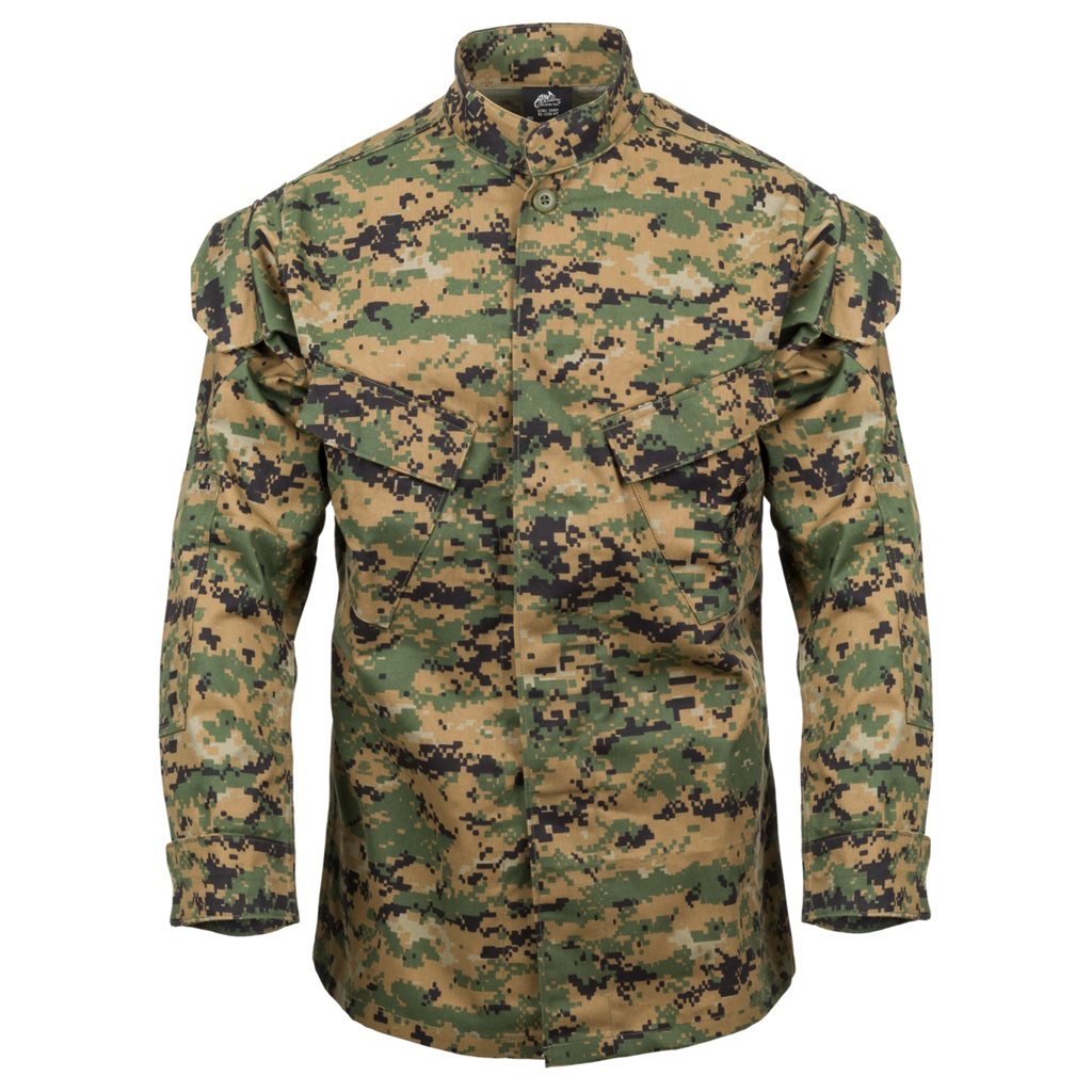 Chaqueta USMC Digital Woodland con emblema EGA bordado y bolsillos inclinados