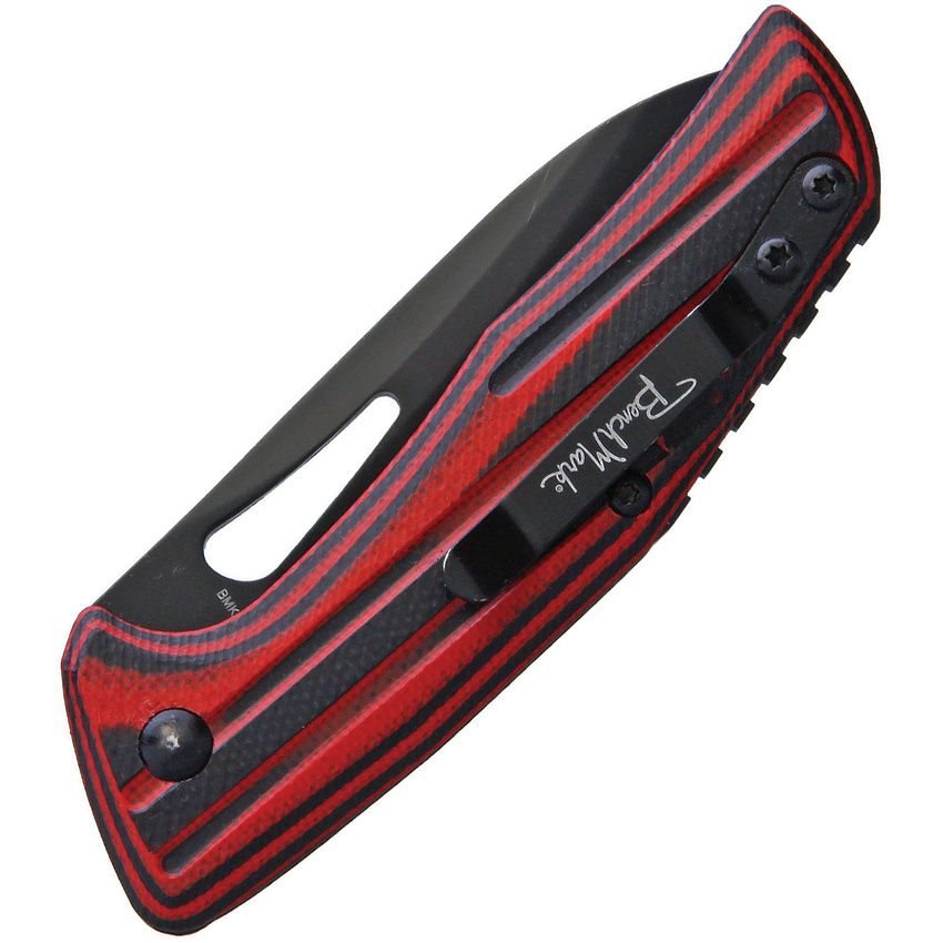 Navaja plegable Slip Joint con hoja lisa y mangos rojo y negro
