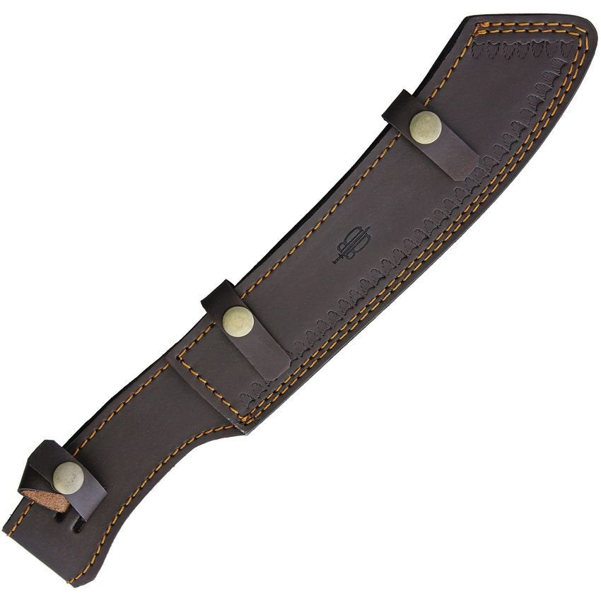 Machete UTILITY con hoja damasco y funda de cuero para cinturón