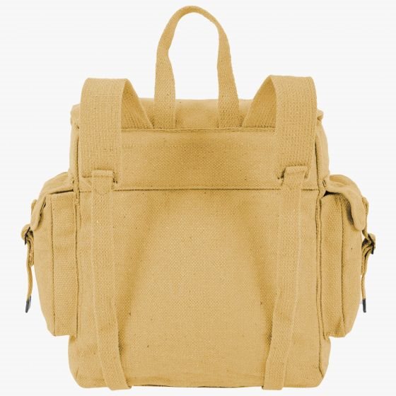 Mochila LARGE WEB negra con varios bolsillos y cierre a presión, lona de algodón resistente