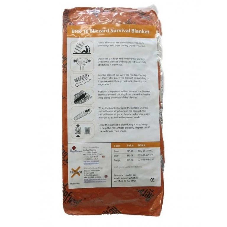 Manta térmica de emergencia BLIZZARD® SURVIVAL pequeña, color verde