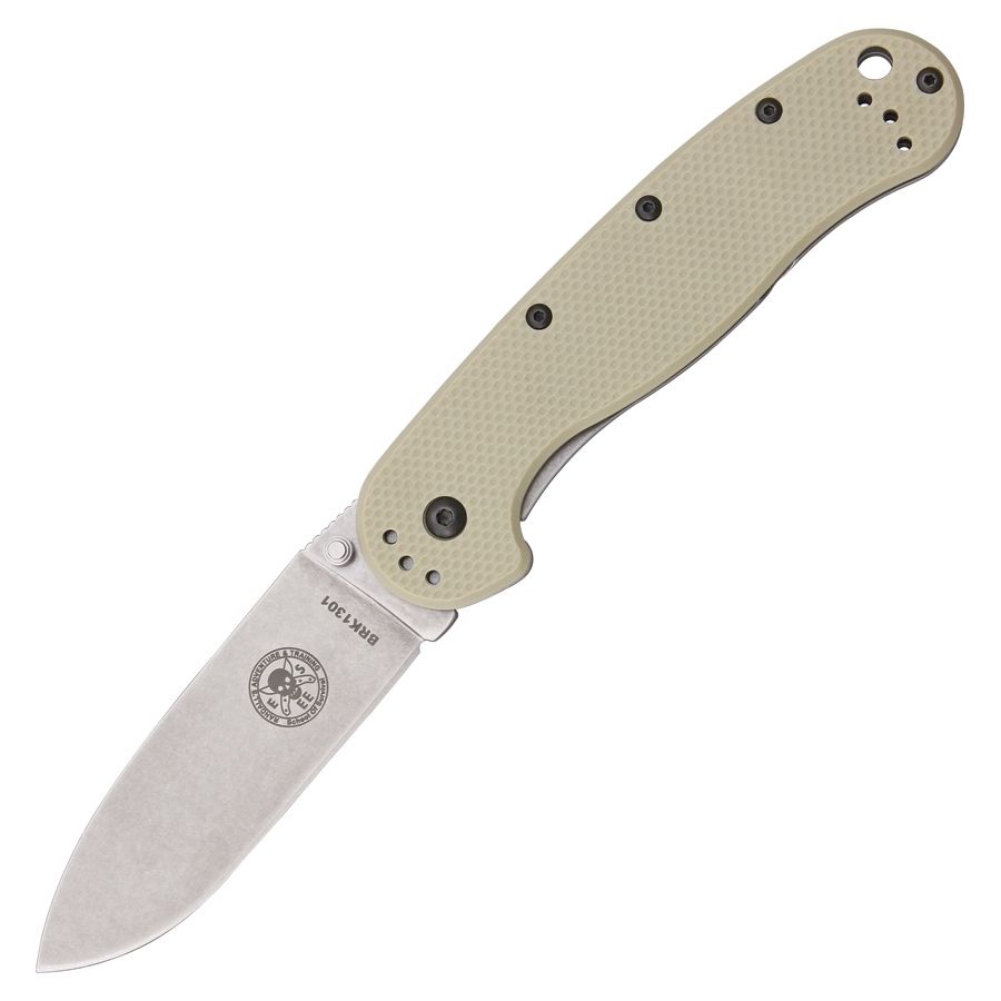 Navaja plegable AVISPA ESEE hoja lisa DESERT, 85 mm, acero D2, mango GRN, clip de bolsillo