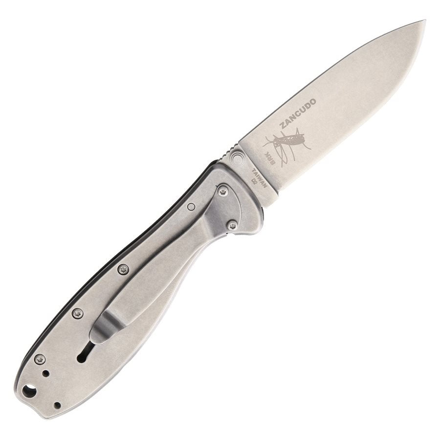 Navaja ZANCUDO hoja de acero D2 7,6 cm, cerrada 10,2 cm, filo liso