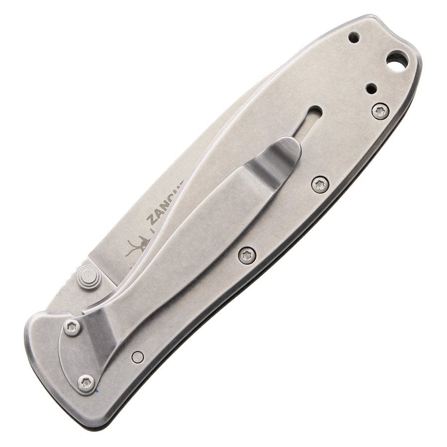 Navaja ZANCUDO hoja de acero D2 7,6 cm, cerrada 10,2 cm, filo liso