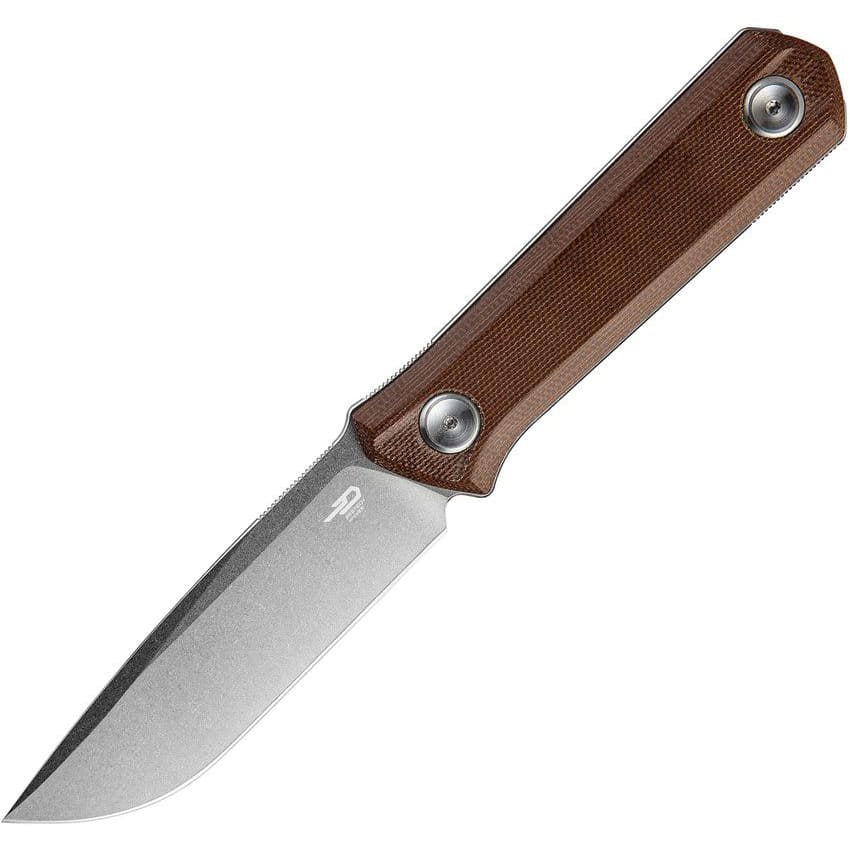 Cuchillo Hedron hoja fija marrón con funda kydex
