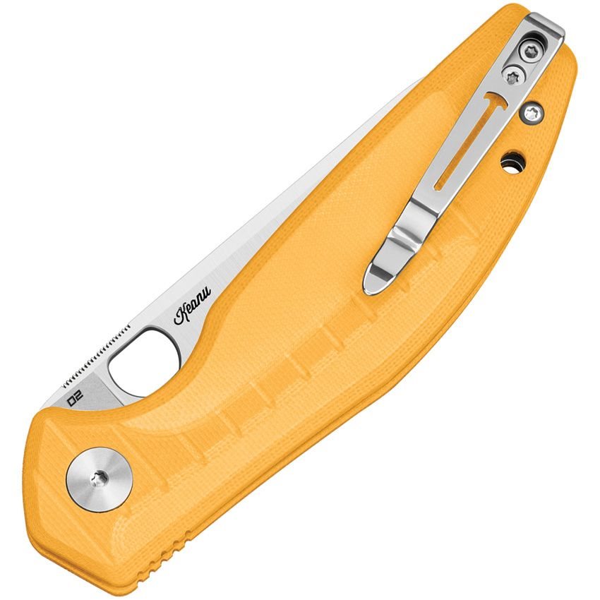 Cuchillo plegable ANGRY OWL B-Lock con empuñadura amarilla