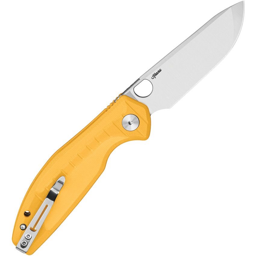 Cuchillo plegable ANGRY OWL B-Lock con empuñadura amarilla