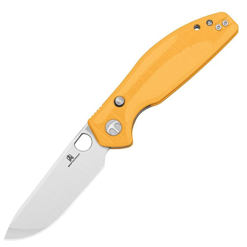 Cuchillo plegable ANGRY OWL B-Lock con empuñadura amarilla