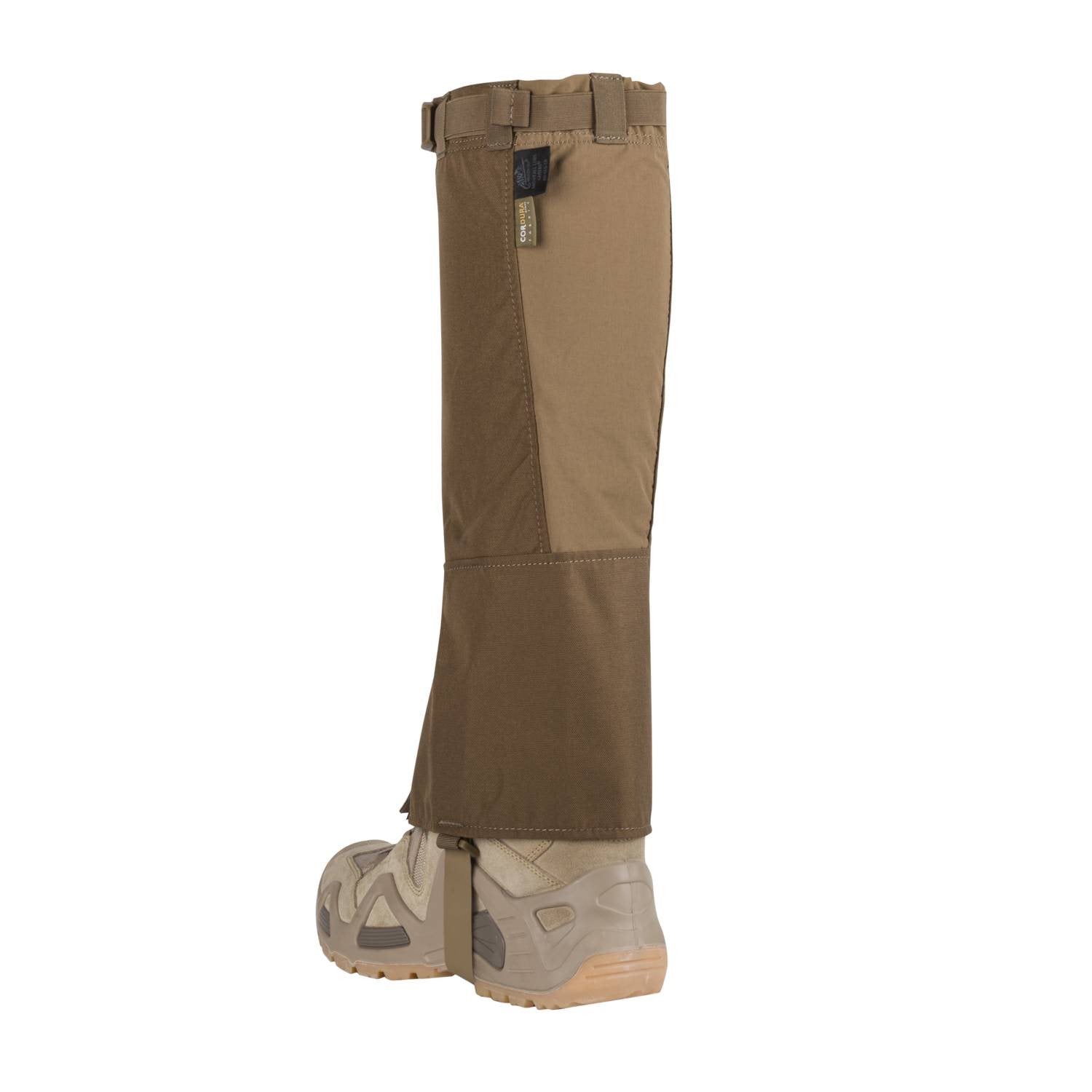 Polainas SNOWFALL negras Helikon-Tex en Cordura con insertos VersaStretch y cierre velcro