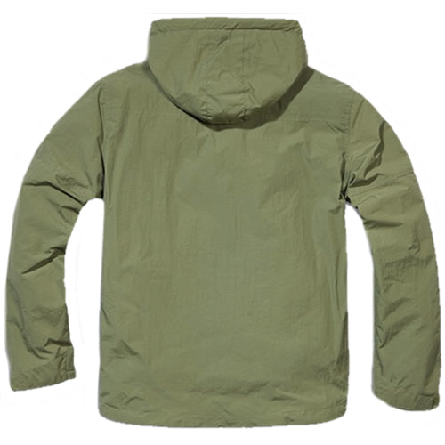 Chaqueta cortavientos BRANDIT Windbreaker verde con capucha