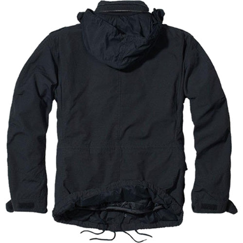 Chaqueta cortavientos WINDBREAKER negra con capucha, vista frontal del producto