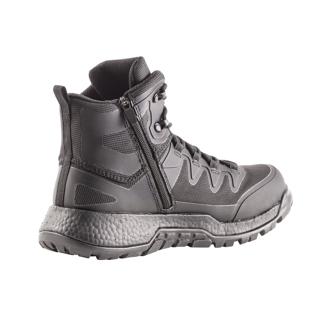 Botas tácticas AMRAP VAPOR negras con cremallera YKK, resistentes al agua y entresuela de TPU