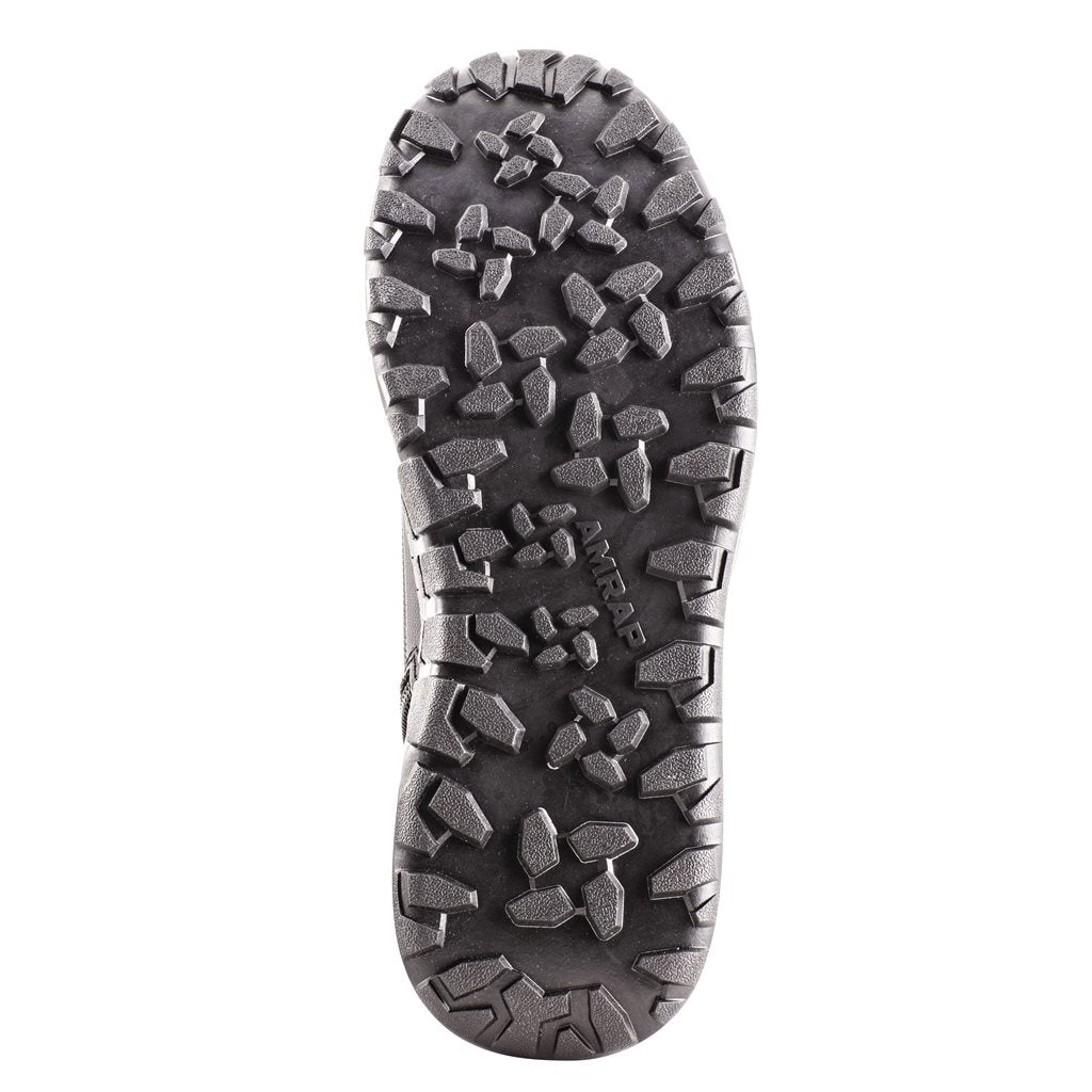 Botas tácticas AMRAP VAPOR negras con cremallera YKK, resistentes al agua y entresuela de TPU
