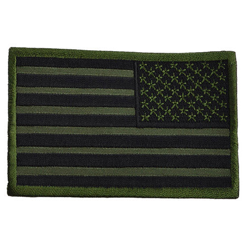 Parche textil bandera USA reverso color olivo aprox. 9 x 5,5 cm
