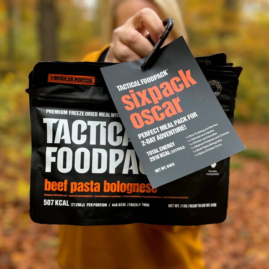 SIXPACK OSCAR pack de 6 comidas liofilizadas de Tactical Foodpack