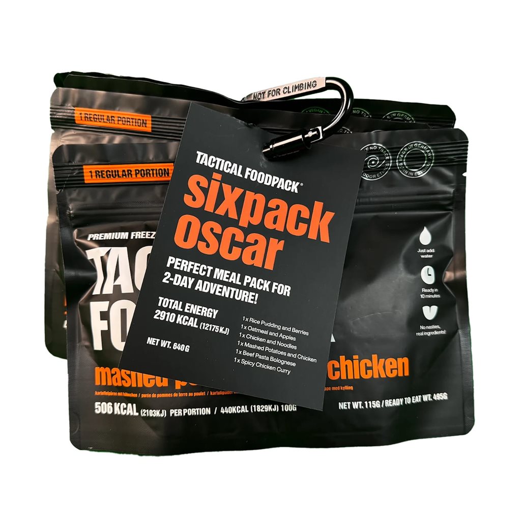 SIXPACK OSCAR pack de 6 comidas liofilizadas de Tactical Foodpack
