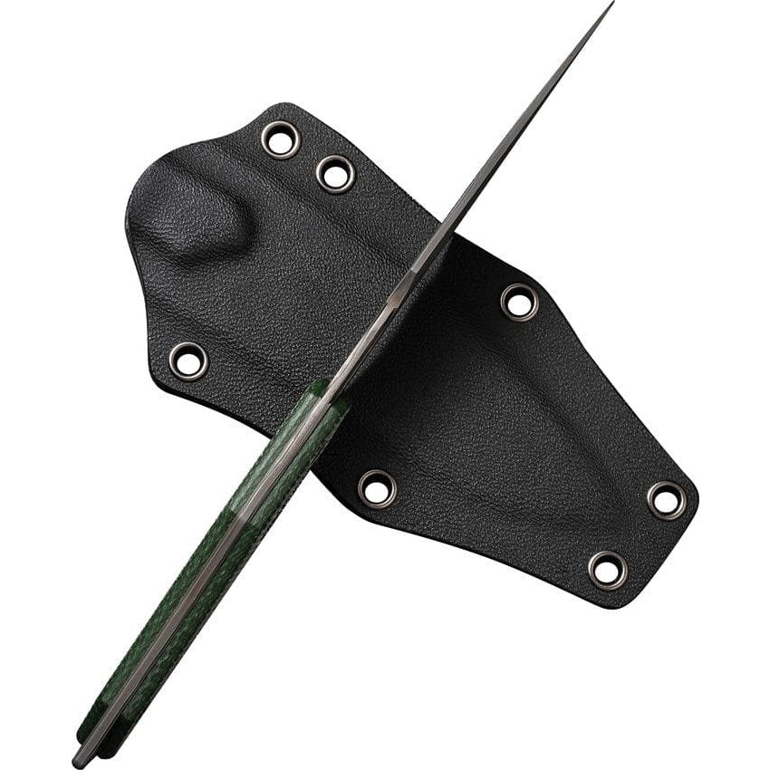 Cuchillo fijo VAQUITA II de acero damasco con funda de cuello