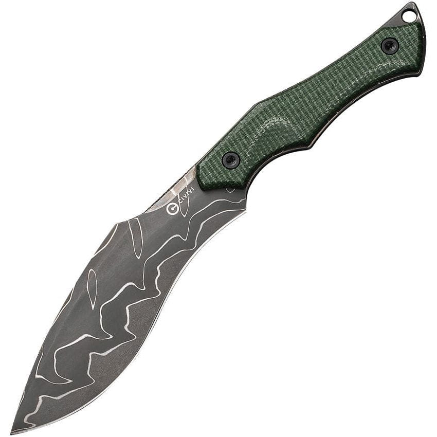 Cuchillo fijo VAQUITA II de acero damasco con funda de cuello