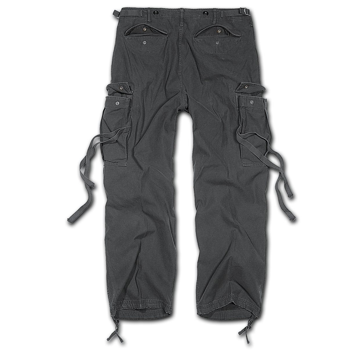 Pantalones M65 vintage negros con bolsillos cargo