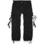 Pantalones M65 vintage negros con bolsillos cargo