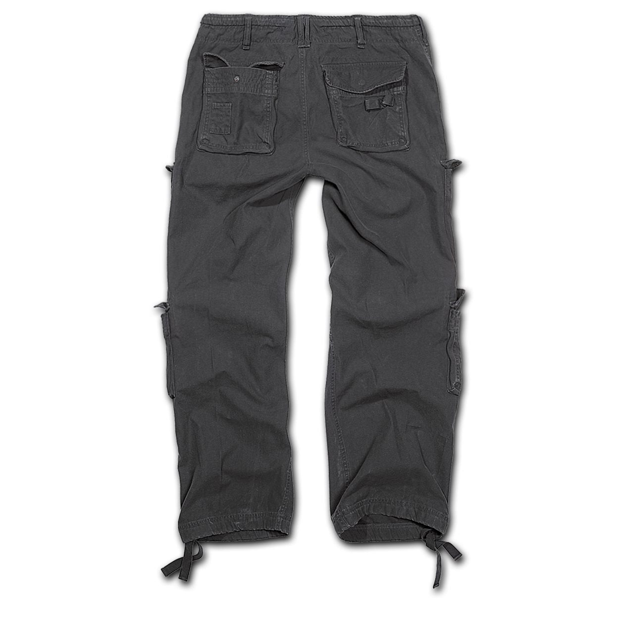 Pantalones PURE vintage negros con bolsillos laterales y algodón de alta calidad