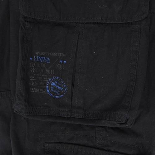Pantalones PURE vintage negros con bolsillos laterales y algodón de alta calidad